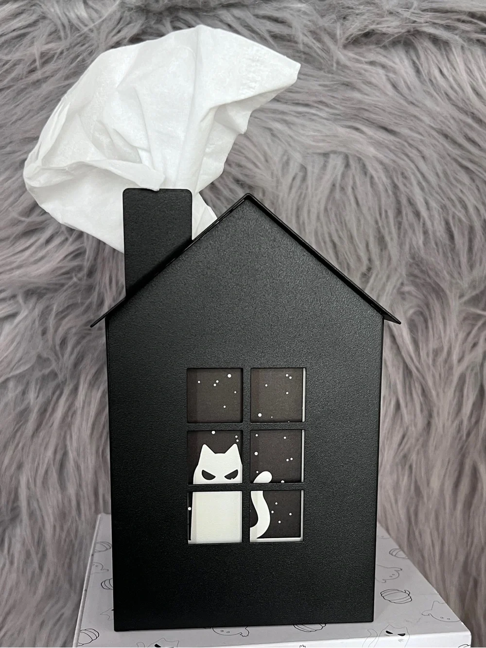Ghost, Cat, Bat Tea Light Holder - Black & White - NWT - IKEA Kustfyr